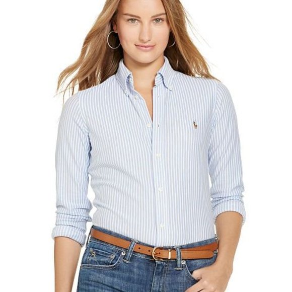 ralph lauren slim fit knit oxford shirt